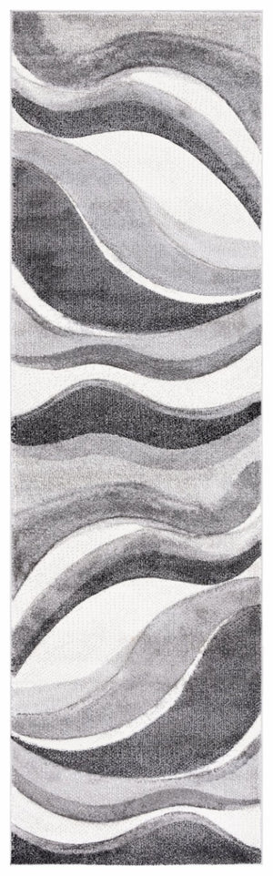 Safavieh Hollywood Wave Pattern Plush Polypropylene Runner Rug for Hallways and Corridors 2'-3" x 12'-0" HLW766G-212