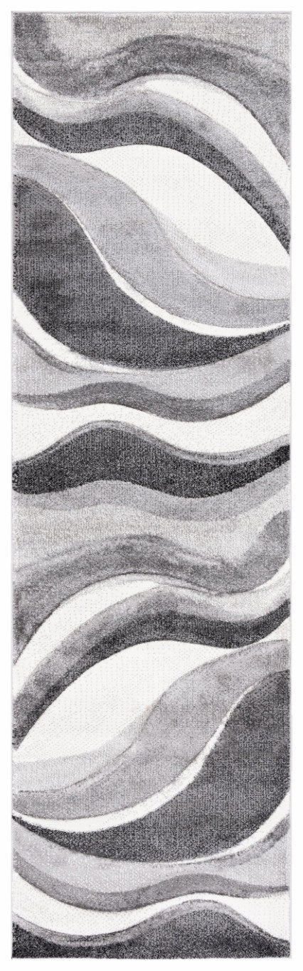 Safavieh Hollywood Wave Pattern Plush Polypropylene Runner Rug for Hallways and Corridors 2'-3" x 12'-0" HLW766G-212