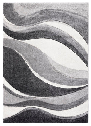 Safavieh Hollywood Contemporary Abstract Turkish Runner Rug - Chic Design For Hallways And Entryways Grey ,Ivory Polypropylene Hlw766g-210