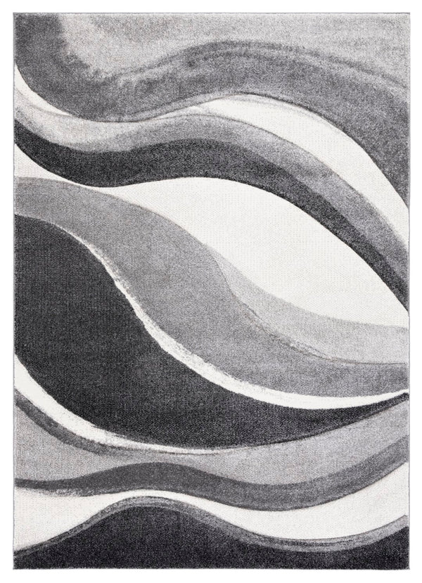Safavieh Hollywood Contemporary Abstract Turkish Runner Rug - Chic Design For Hallways And Entryways Grey ,Ivory Polypropylene Hlw766g-210