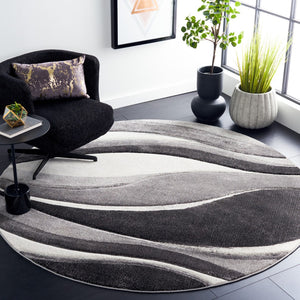 Safavieh Hollywood Contemporary Abstract Turkish Runner Rug - Chic Design For Hallways And Entryways Grey ,Ivory Polypropylene Hlw766g-210