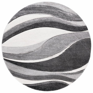 Safavieh Hollywood Contemporary Abstract Turkish Runner Rug - Chic Design For Hallways And Entryways Grey ,Ivory Polypropylene Hlw766g-210