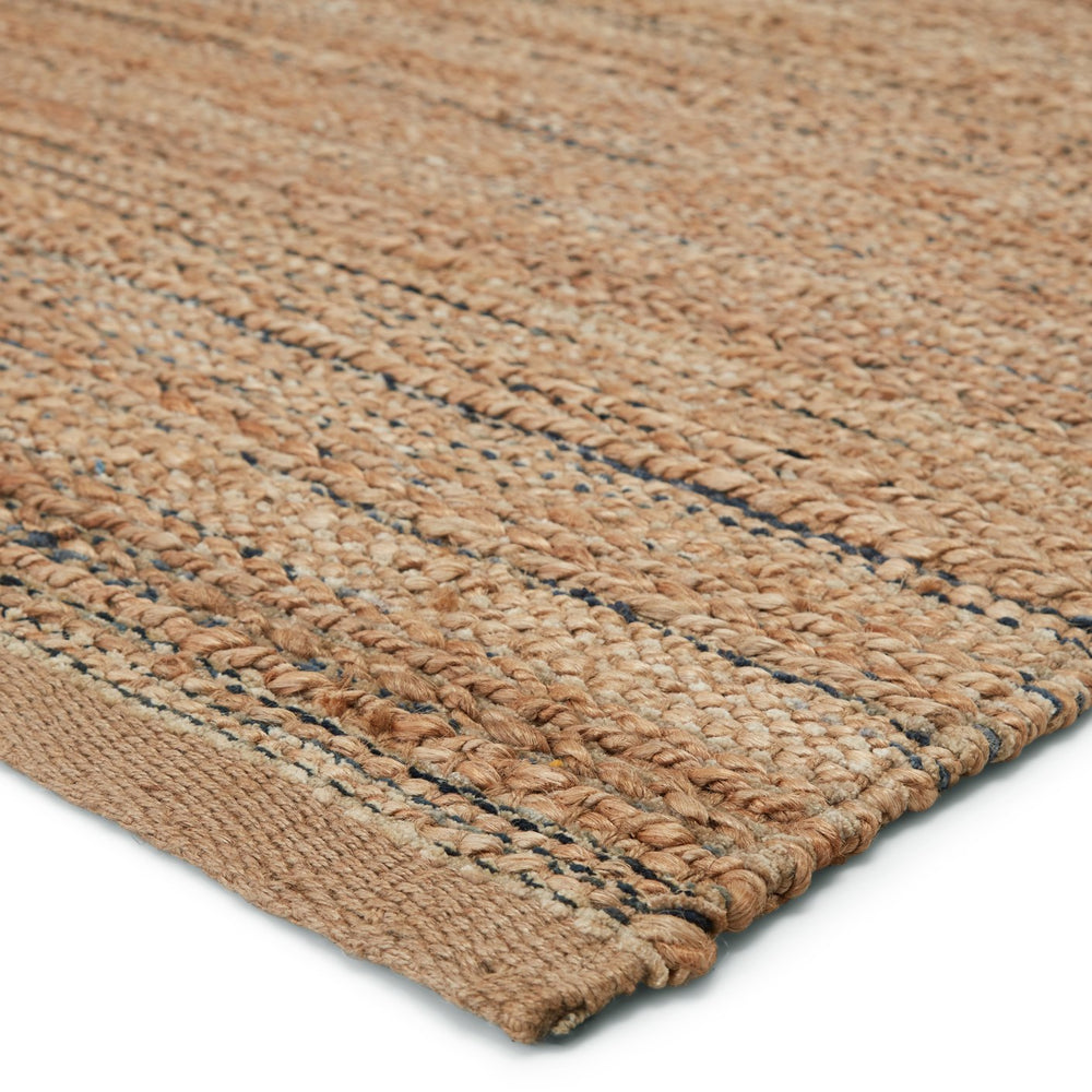 Jaipur Living Himalaya Canterbury Hm13 Handwoven Handmade 70% Jute 30% Rayon Solids Solid Indoor Rug Tan, Navy 70% Jute 30% Rayon, 100% Cotton Rug134566