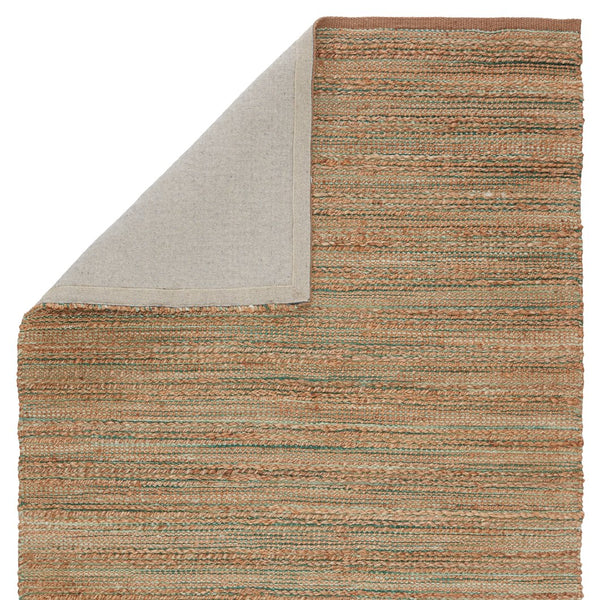 Jaipur Living Himalaya Canterbury Hm15 Handwoven Handmade 70% Jute 30% Rayon Solids Stripes Indoor Rug Tan, Green 70% Jute 30% Rayon, 100% Cotton Rug134572