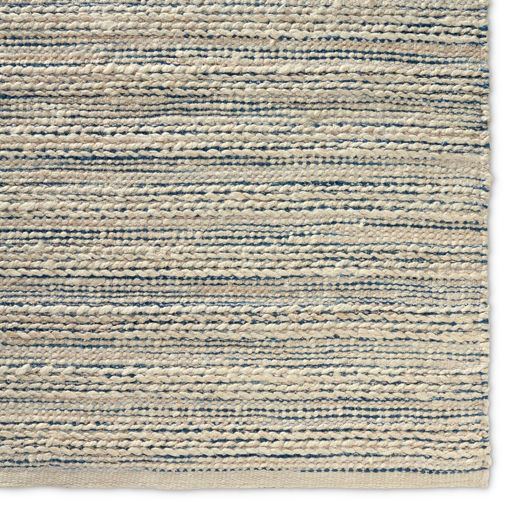 Jaipur Living Himalaya Canterbury Hm25 Handwoven Handmade 70% Jute 30% Rayon Solids Stripes Indoor Rug White, Blue 70% Jute 30% Rayon, 100% Cotton Rug139844