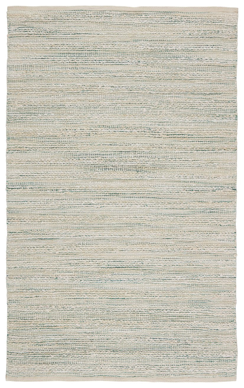 Jaipur Living Himalaya Canterbury Hm27 Handwoven Handmade 70% Jute 30% Rayon Solids Stripes Indoor Rug White, Turquoise 70% Jute 30% Rayon, 100% Cotton Rug137489