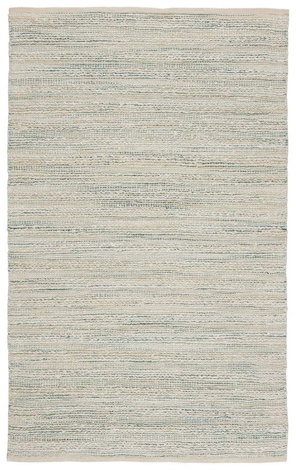 Jaipur Living Himalaya Canterbury Hm27 Handwoven Handmade 70% Jute 30% Rayon Solids Stripes Indoor Rug White, Turquoise 70% Jute 30% Rayon, 100% Cotton Rug137489