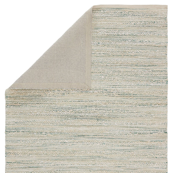 Jaipur Living Himalaya Canterbury Hm27 Handwoven Handmade 70% Jute 30% Rayon Solids Stripes Indoor Rug White, Turquoise 70% Jute 30% Rayon, 100% Cotton Rug137489