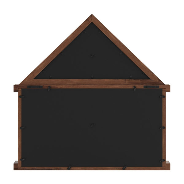 English Elm Quincy Flag and Certificate Display Case - Handcrafted Solid Pine Wood Shadow Box for Tribute Showcasing Dark Brown 26.5"W x 4.5"D x 26.5"H HMHD-22M192Y-RSTBRN-GG