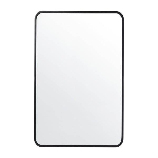 English Elm Jada Decorative Wall Mirror - Sleek Modern Design for Bathrooms, Living Rooms, Vertical or Horizontal Use Matte Black 24"W x 36"L HMHD-22M199YBN-BK-GG