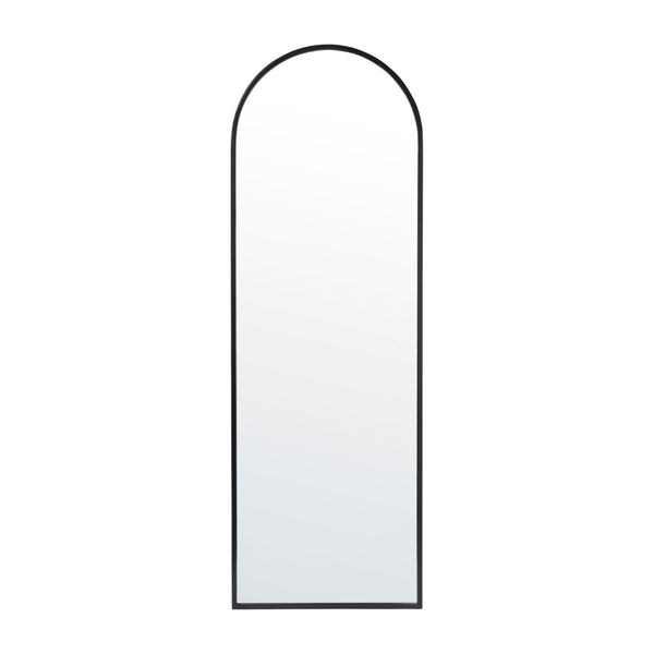 English Elm Mila 22"x65" Arched Metal Framed Wall Mirror - Modern Minimalist Design for Stylish Home Decor HMHD-23M009YBN-BLK-GG