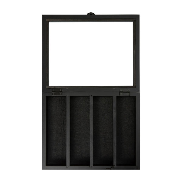 English Elm Maverick 11x14 Solid Pine Medals Display Case with Removable Shelves for Cherished Keepsakes Black HMHD-23M014YBN1-BLK-1114-GG