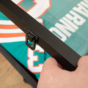 English Elm Banks 24x36 Jersey Display Case with Premium Pine Frame, UV Protection, Velvet Backing & Security Lock Black HMHD-23M099YBN-BLK-2436-GG