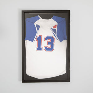 English Elm Banks 24x36 Jersey Display Case with Premium Pine Frame, UV Protection, Velvet Backing & Security Lock Black HMHD-23M099YBN-BLK-2436-GG