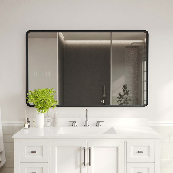 English Elm Ava 48-Inch Deep Framed Wall Mirror - Modern Accent for Brightening Bathrooms, Entryways & More Black 30"W x 48"L HMHD-24M004YBN-BLK-GG
