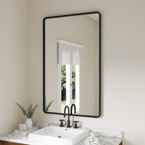 English Elm Ava 48-Inch Deep Framed Wall Mirror - Modern Accent for Brightening Bathrooms, Entryways & More Black 30"W x 48"L HMHD-24M004YBN-BLK-GG