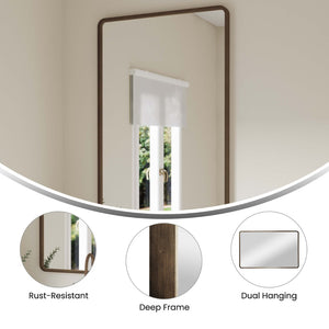 English Elm Ava 48-Inch Deep Framed Wall Mirror - Modern Accent for Brightening Bathrooms, Entryways & More Bronze 30"W x 48"L HMHD-24M004YBN-BRNZ-GG