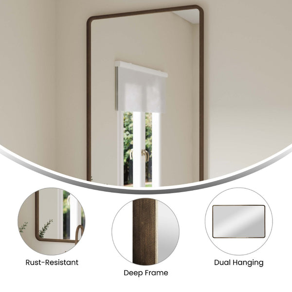 English Elm Ava 48-Inch Deep Framed Wall Mirror - Modern Accent for Brightening Bathrooms, Entryways & More Bronze 30"W x 48"L HMHD-24M004YBN-BRNZ-GG