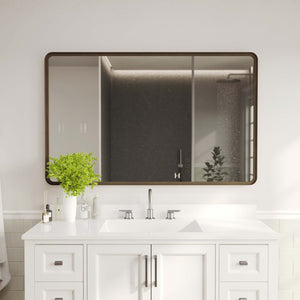English Elm Ava 48-Inch Deep Framed Wall Mirror - Modern Accent for Brightening Bathrooms, Entryways & More Bronze 30"W x 48"L HMHD-24M004YBN-BRNZ-GG