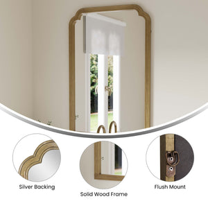 English Elm Efie Large Accent Wall Mirror with Solid Wood Frame – Ideal for Brightening Any Room Decor Effortlessly Weathered 24"W x 36"L HMHD-24M045YBN-LTNAT-GG