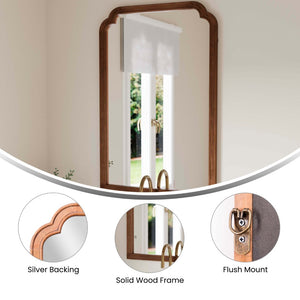 English Elm Efie Large Accent Wall Mirror with Solid Wood Frame – Ideal for Brightening Any Room Decor Effortlessly Rustic Brown 24"W x 36"L HMHD-24M045YBN-RUSTICBRN-GG