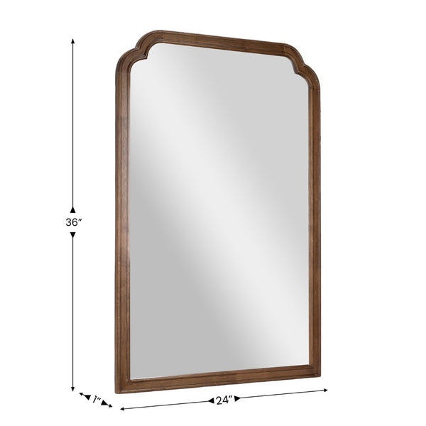 English Elm Efie Large Accent Wall Mirror with Solid Wood Frame – Ideal for Brightening Any Room Decor Effortlessly Rustic Brown 24"W x 36"L HMHD-24M045YBN-RUSTICBRN-GG