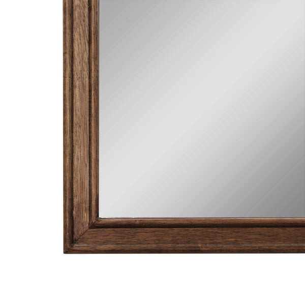 English Elm Efie Large Accent Wall Mirror with Solid Wood Frame – Ideal for Brightening Any Room Decor Effortlessly Rustic Brown 24"W x 36"L HMHD-24M045YBN-RUSTICBRN-GG