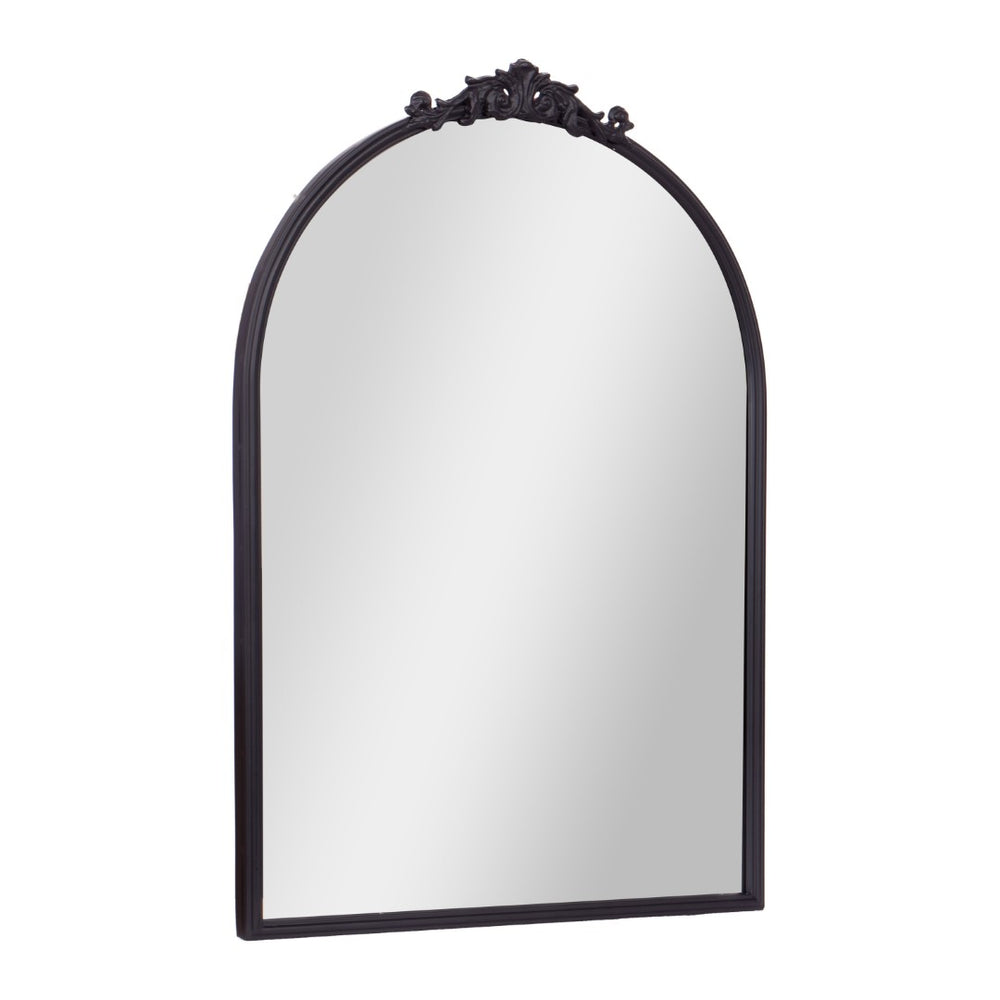 English Elm Esme Traditional Arched Wall Mirror - Elegant Baroque Accent for Home Décor and Easy Installation Black 23.75"W x 34.75"L HMHD-FM23S0793L-BLK-GG