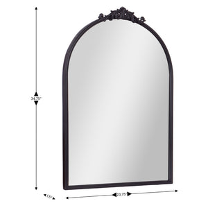 English Elm Esme Traditional Arched Wall Mirror - Elegant Baroque Accent for Home Décor and Easy Installation Black 23.75"W x 34.75"L HMHD-FM23S0793L-BLK-GG