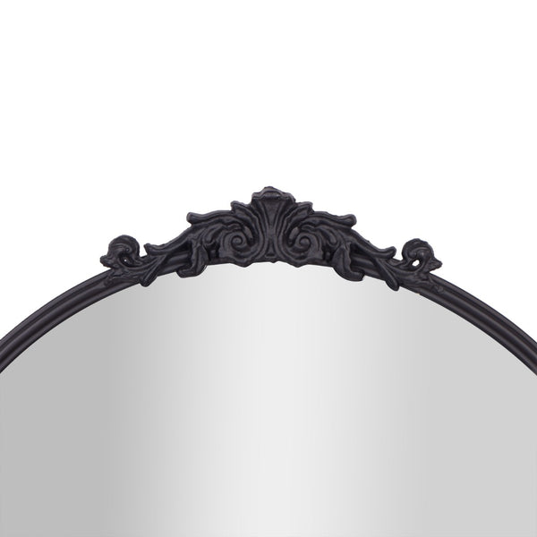 English Elm Esme Traditional Arched Wall Mirror - Elegant Baroque Accent for Home Décor and Easy Installation Black 23.75"W x 34.75"L HMHD-FM23S0793L-BLK-GG