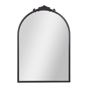 English Elm Esme Traditional Arched Wall Mirror - Elegant Baroque Accent for Home Décor and Easy Installation Black 23.75"W x 34.75"L HMHD-FM23S0793L-BLK-GG