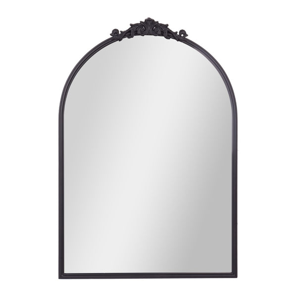English Elm Esme Traditional Arched Wall Mirror - Elegant Baroque Accent for Home Décor and Easy Installation Black 23.75"W x 34.75"L HMHD-FM23S0793L-BLK-GG