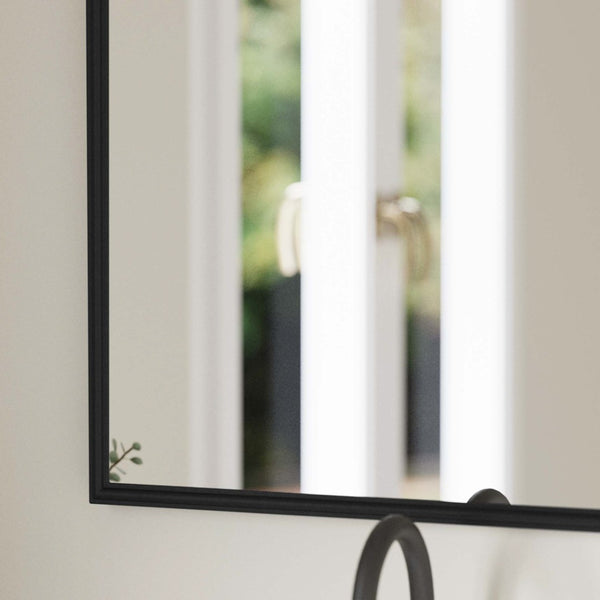 English Elm Esme Traditional Arched Wall Mirror - Elegant Baroque Accent for Home Décor and Easy Installation Black 23.75"W x 34.75"L HMHD-FM23S0793L-BLK-GG