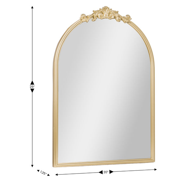 English Elm Esme Traditional Arched Wall Mirror - Elegant Baroque Accent for Home Décor and Easy Installation Gold 20"W x 29"L HMHD-FM23S0793M-GLD-GG