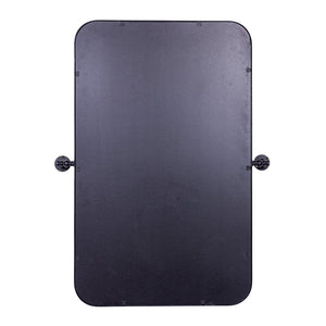 English Elm Finlay 35" x 27" Metal Pivot Wall Mirror - Stylish Tilted Accent for Modern Bathroom Decor Upgrade Black 26.75"W x 34.75"L HMHD-FM24C0056-BLK-GG