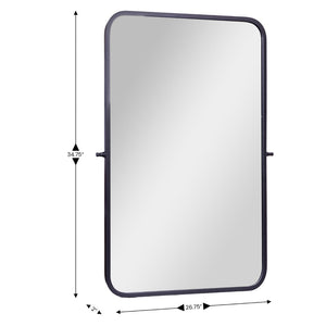 English Elm Finlay 35" x 27" Metal Pivot Wall Mirror - Stylish Tilted Accent for Modern Bathroom Decor Upgrade Black 26.75"W x 34.75"L HMHD-FM24C0056-BLK-GG