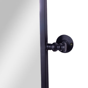 English Elm Finlay 35" x 27" Metal Pivot Wall Mirror - Stylish Tilted Accent for Modern Bathroom Decor Upgrade Black 26.75"W x 34.75"L HMHD-FM24C0056-BLK-GG