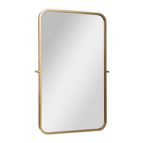 English Elm Finlay 35" x 27" Metal Pivot Wall Mirror - Stylish Tilted Accent for Modern Bathroom Decor Upgrade Gold 26.75"W x 34.75"L HMHD-FM24C0056-GLD-GG