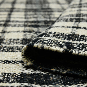 Hampton Hand-woven Jute Flatweave Plaid Area Rug with Knotted Fringe for Farmhouse Interiors