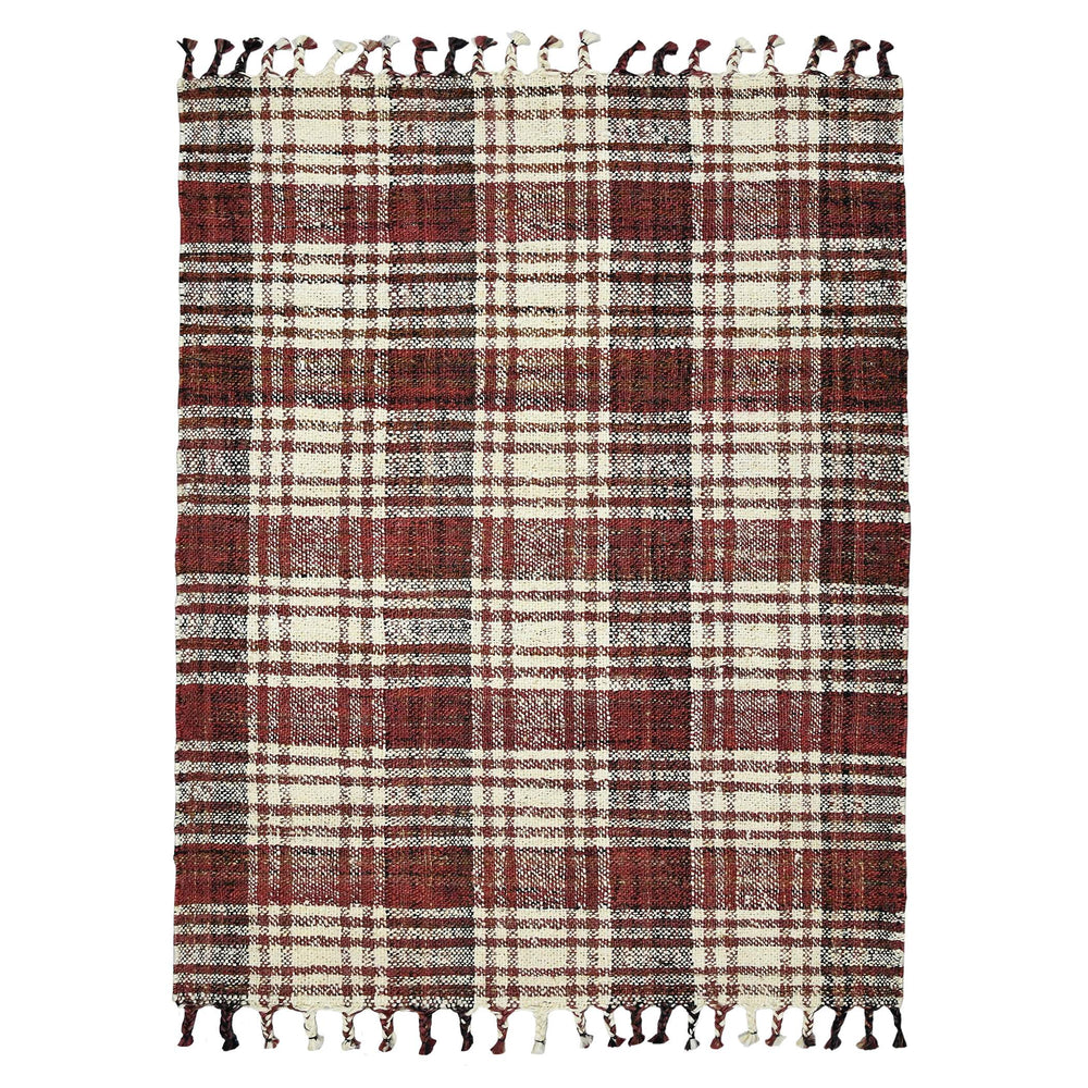 AMER Rugs Hampton Hand-woven Jute Flatweave Area Rug Rustic Plaid for Farmhouse Living Spaces HMP40576