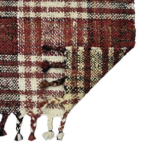 Hampton Hand-woven Jute Flatweave Area Rug Rustic Plaid for Farmhouse Living Spaces