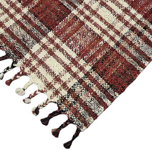 Hampton Hand-woven Jute Flatweave Area Rug Rustic Plaid for Farmhouse Living Spaces