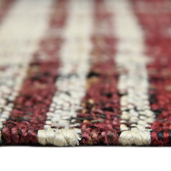 Hampton Hand-woven Jute Flatweave Area Rug Rustic Plaid for Farmhouse Living Spaces