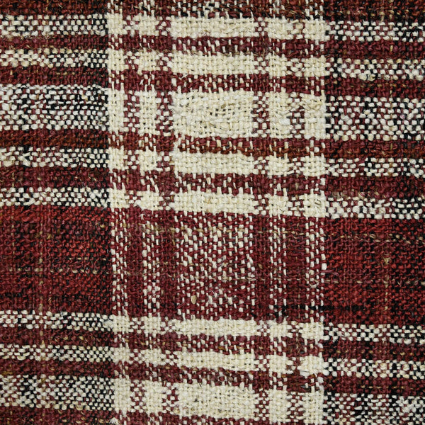 Hampton Hand-woven Jute Flatweave Area Rug Rustic Plaid for Farmhouse Living Spaces