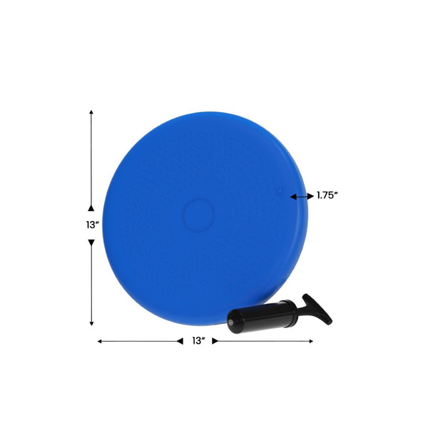 English Elm Alfie Blue 13-Inch Inflatable Wobble Cushion with Dual-Sided Grips for Balance, Focus & Comfort HN-1399-BLU-GG
