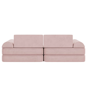 English Elm Marlowe 56" Modular Kids Play Couch - Creative Soft Foam Sofa for Imaginative Play and Comfort Blush HN-23112-BLSH-GG