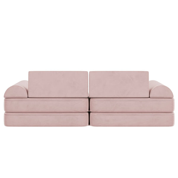 English Elm Marlowe 56" Modular Kids Play Couch - Creative Soft Foam Sofa for Imaginative Play and Comfort Blush HN-23112-BLSH-GG