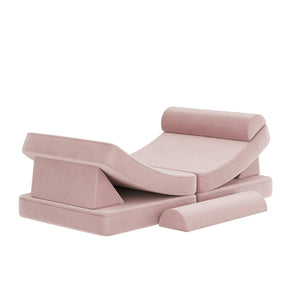 English Elm Marlowe 56" Modular Kids Play Couch - Creative Soft Foam Sofa for Imaginative Play and Comfort Blush HN-23112-BLSH-GG