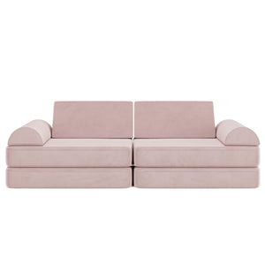 English Elm Marlowe 56" Modular Kids Play Couch - Creative Soft Foam Sofa for Imaginative Play and Comfort Blush HN-23112-BLSH-GG