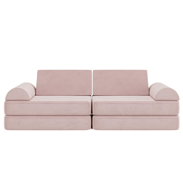 English Elm Marlowe 56" Modular Kids Play Couch - Creative Soft Foam Sofa for Imaginative Play and Comfort Blush HN-23112-BLSH-GG